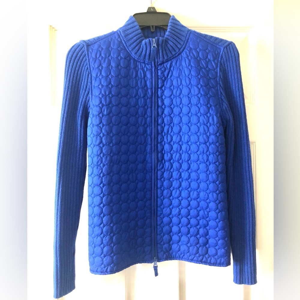 Laura Scott, Quilted-Ribbed Full Zip Jacket